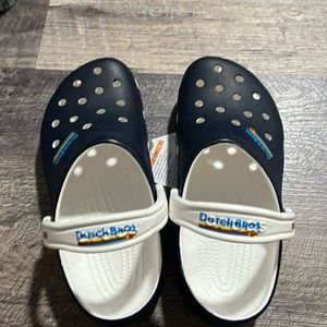 women’s size 8 custom dutch bros crocks